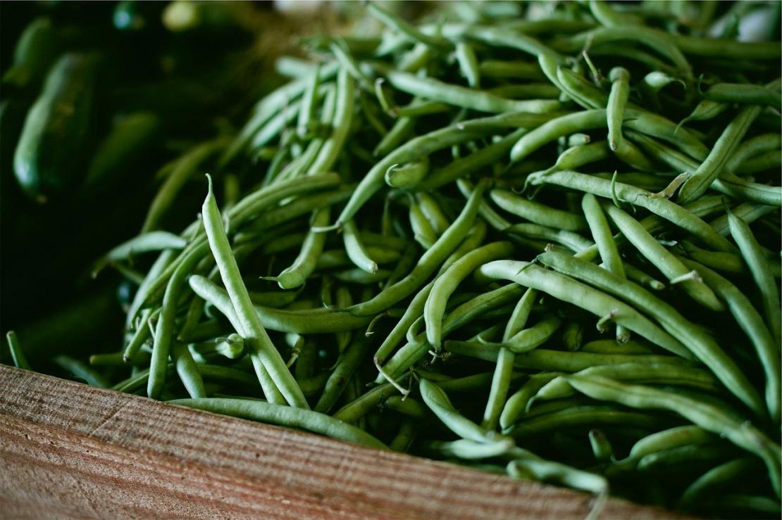 Purée de haricot vert au poivron grillé