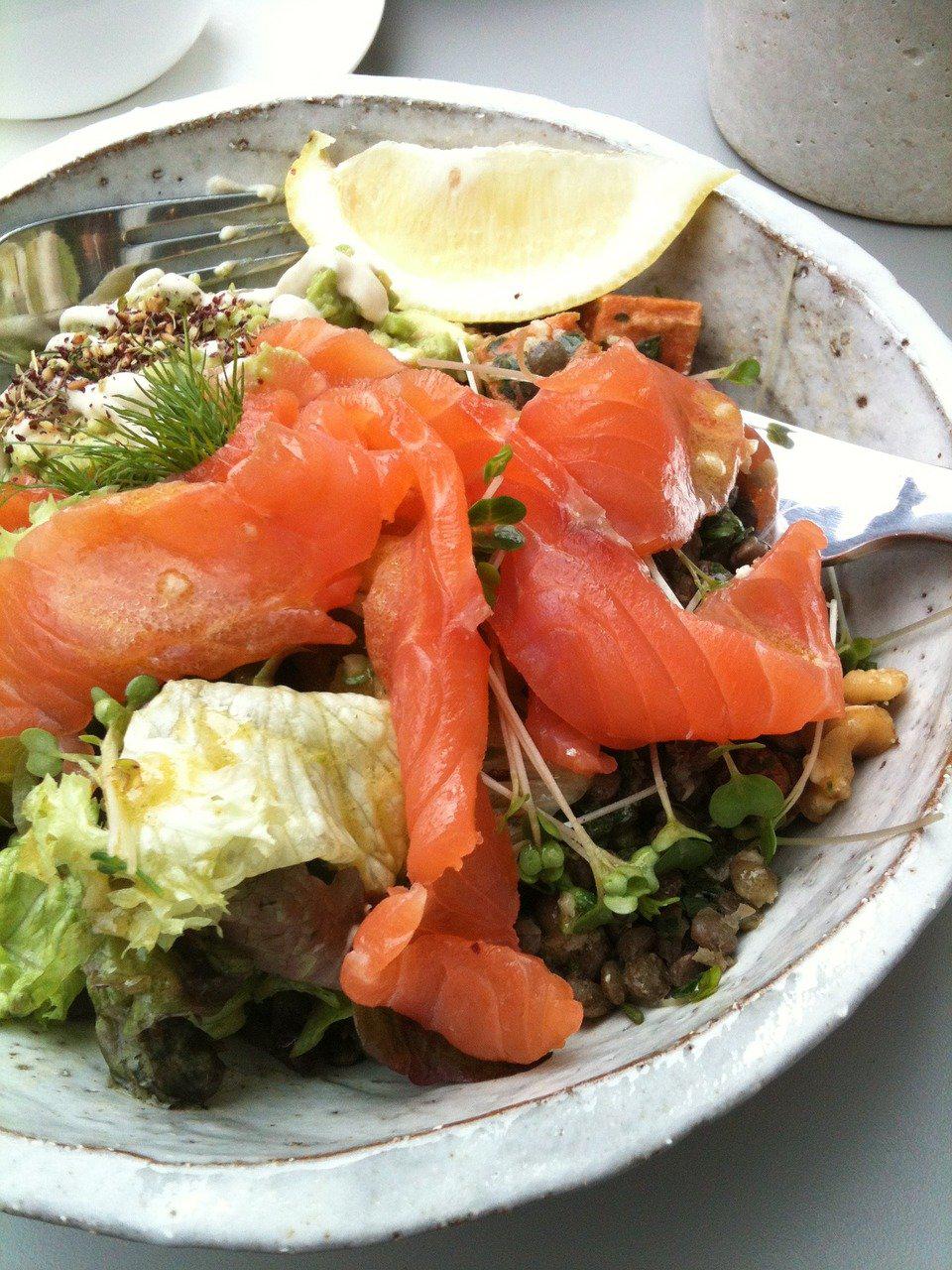 Salade de lentilles au saumon